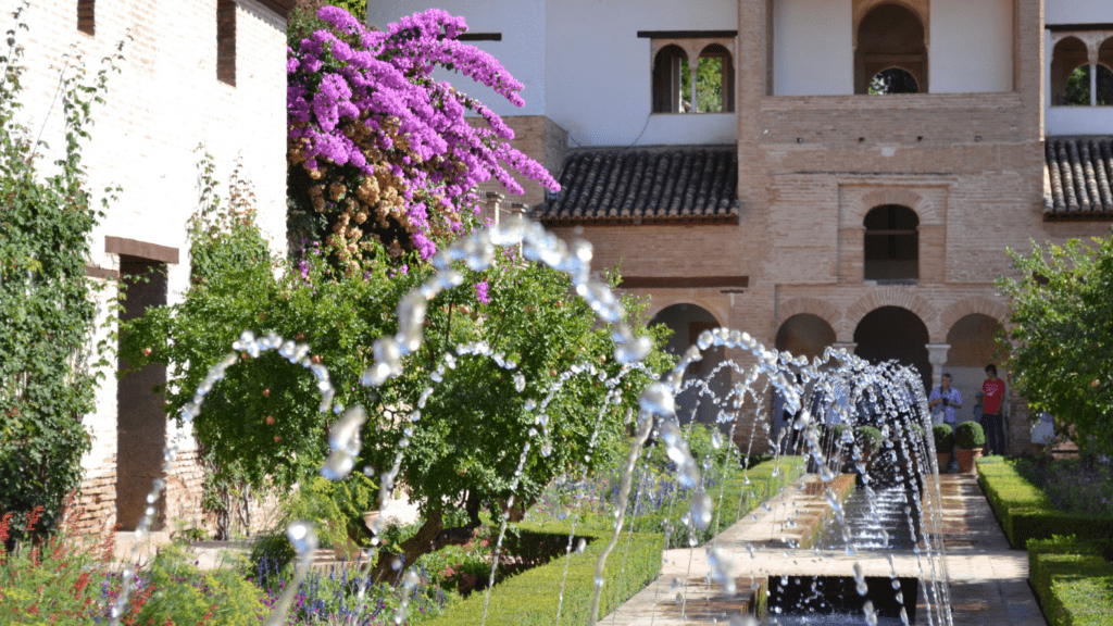 Water fountain front yard landscape  